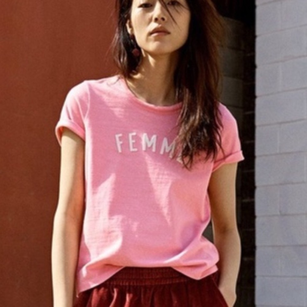 Pink madewell “femme” shirt